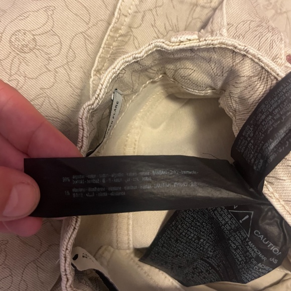 Zara ecru floral high rise slim fit cropped jeans NWT - Picture 11 of 12